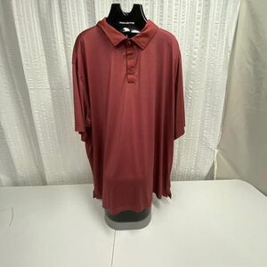 Reebok Golf Speedwick Mens 3XL Polo Shirt Burgundy Geometric Stretch (511-4)